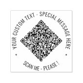 Your QR Code and Custom Text Round Stamp Example セルフインキングスタンプ (デザイン)