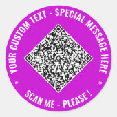 Your QR Code and Custom Text Stickers Example ラウンドシール (正面)