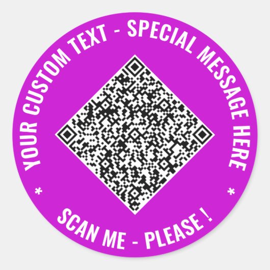 Your QR Code and Custom Text Stickers Example ラウンドシール (正面)