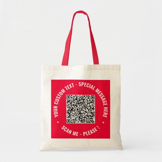 Your QR Code and Custom Text Tote Bag Example トートバッグ (正面)