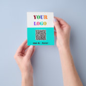 Your QR Code and Logo Promotional Business Flyers チラシ (手)
