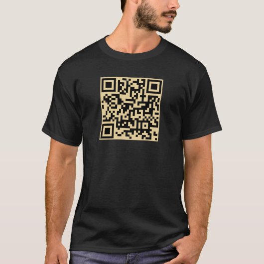 Your QR Code Custom Mens Black Gold Front Print Tシャツ (正面)