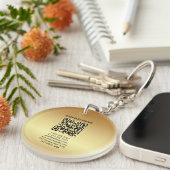 Your QR Code Logo Gold Double Sided Circle キーホルダー (正面右)