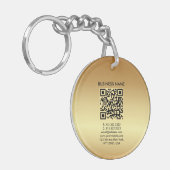 Your QR Code Logo Gold Double Sided Circle キーホルダー (正面左)