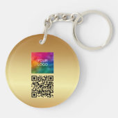 Your QR Code Logo Gold Double Sided Circle キーホルダー (裏面)