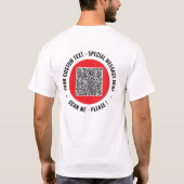 Your QR Code T-Shirt Example with Custom Text Tシャツ (裏面)