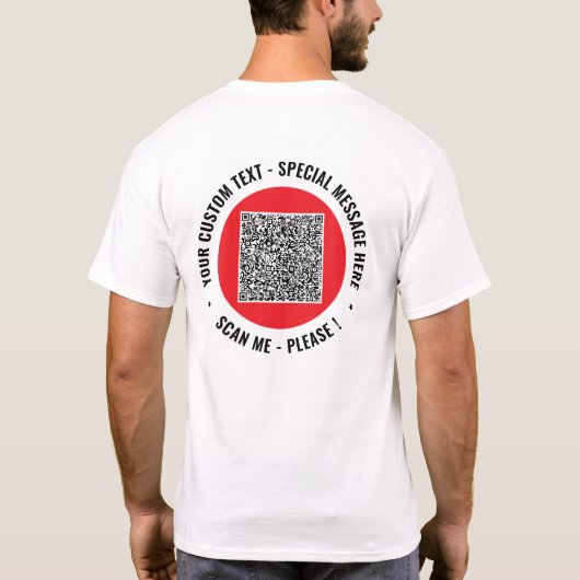 Your QR Code T-Shirt Example with Custom Text Tシャツ (裏面)