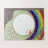 Your Rainbowベビー写真かわいい木と鳥 ジグソーパズル (横)