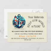 Your Referrals 保 Our World AFLOAT" -いかり 案内ポストカード (正面/裏面)