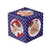 Your Round Photos Santa Baby Blue & Snowflakes フォトキューブ (正面アングル)