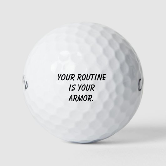 'Your Routine is Your Armor' Motivational Gift  ゴルフボール (正面)