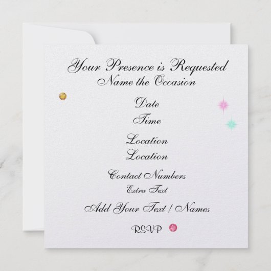 Your Royal Event - SRF 招待状 (裏面)