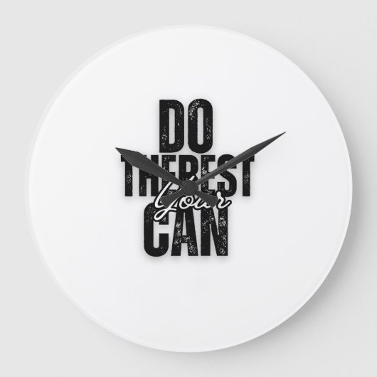 Your Script on Black ラージ壁時計 (正面)