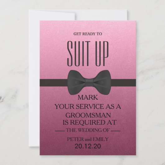 Your service as a groomsman 招待状 (正面)