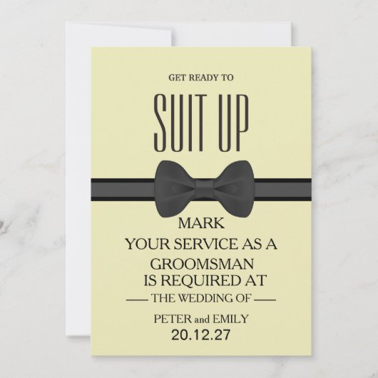 Your service as a groomsman 招待状 (正面)