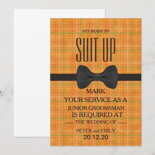 Your service as a groomsman 招待状 (正面/裏面)