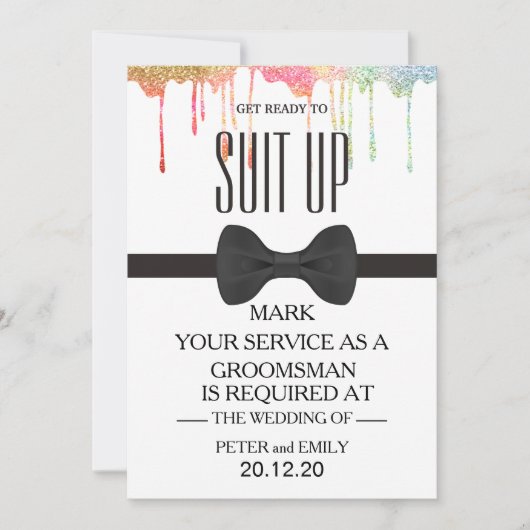 Your service as a groomsman 招待状 (正面)