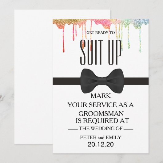 Your service as a groomsman 招待状 (正面/裏面)
