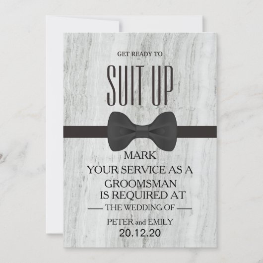 Your service as a groomsman 招待状 (正面)