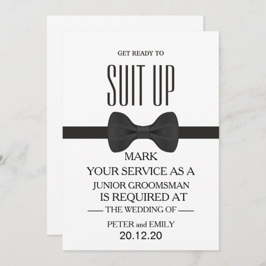 Your service as a groomsman 招待状 (正面/裏面)