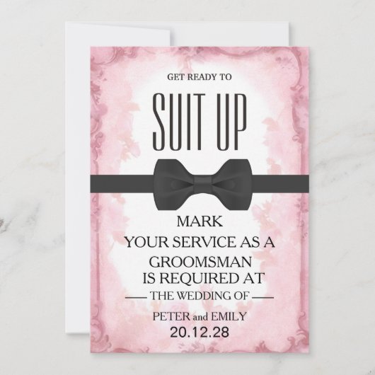 Your service as a groomsman 招待状 (正面)