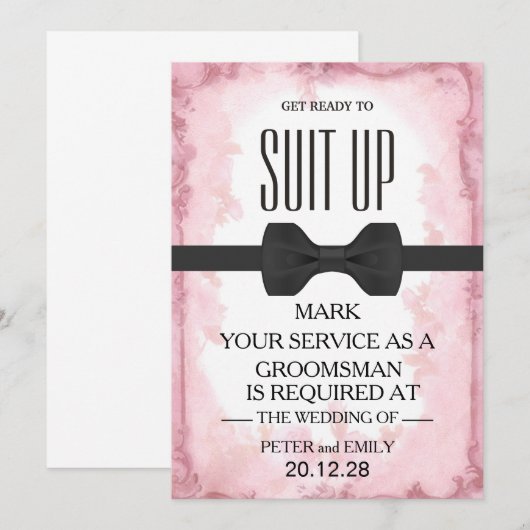 Your service as a groomsman 招待状 (正面/裏面)