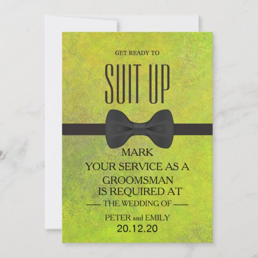 Your service as a groomsman 招待状 (正面)