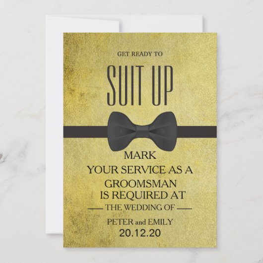 Your service as a groomsman 招待状 (正面)