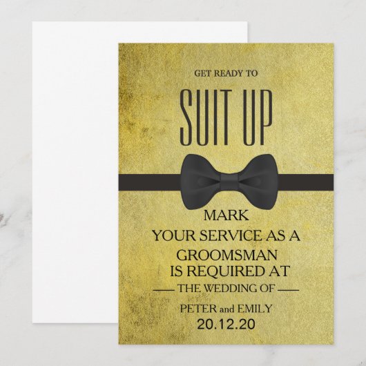 Your service as a groomsman 招待状 (正面/裏面)