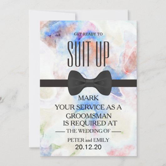 Your service as a groomsman 招待状 (正面)