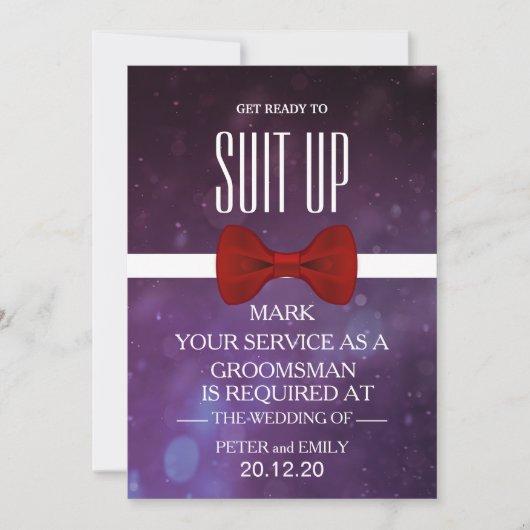Your service as a groomsman 招待状 (正面)