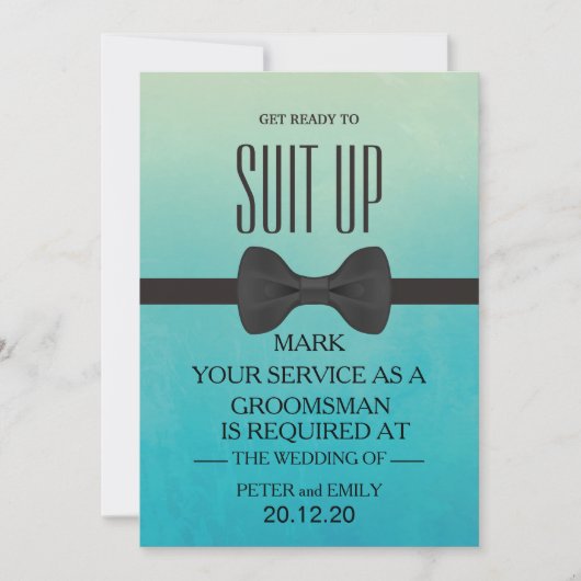 Your service as a groomsman 招待状 (正面)