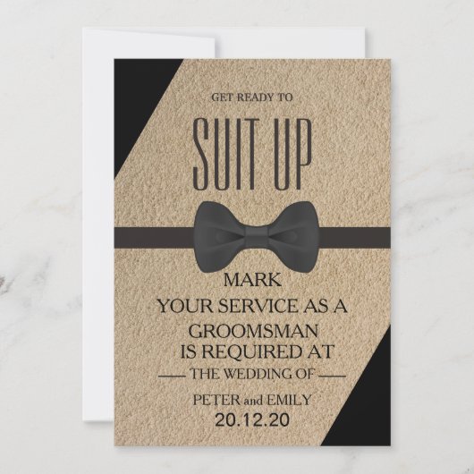 Your service as a groomsman 招待状 (正面)