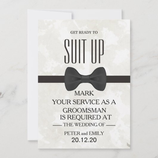 Your service as a groomsman 招待状 (正面)