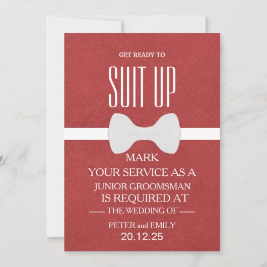 Your service as a groomsman 招待状 (正面)