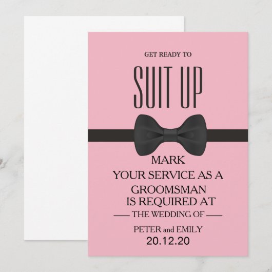 Your service as a groomsman 招待状 (正面/裏面)