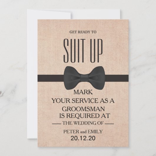 Your service as a groomsman 招待状 (正面)