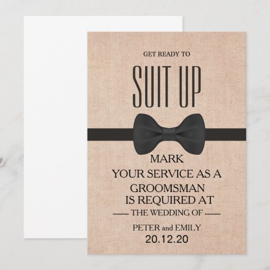 Your service as a groomsman 招待状 (正面/裏面)