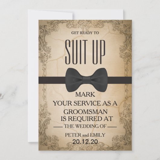 Your service as a groomsman 招待状 (正面)