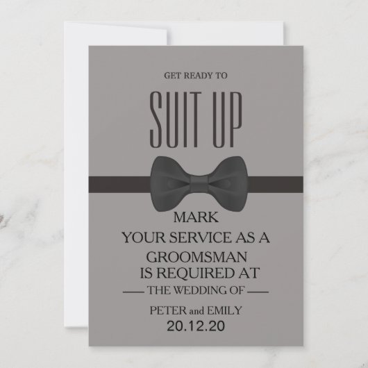 Your Service as a Groomsman Invitation 招待状 (正面)