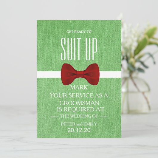 Your service as a groomsman proposal 招待状 (スタンド正面)