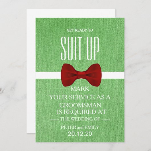 Your service as a groomsman proposal 招待状 (正面/裏面)