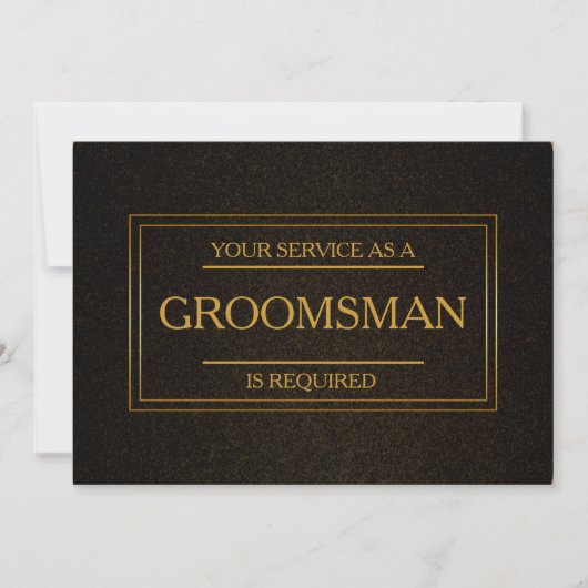 Your Service Is Requested as Groomsman Invitation 招待状 (正面)
