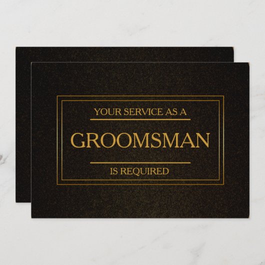 Your Service Is Requested as Groomsman Invitation 招待状 (正面/裏面)