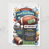 Your Sports kids boysチケットサッカー1st誕生日 招待状 (正面)