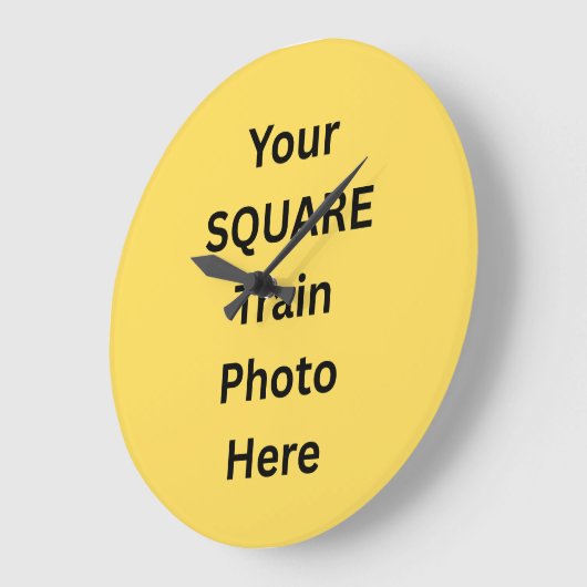 Your Square Train Photo  ラージ壁時計 (傾斜)