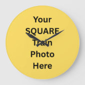Your Square Train Photo  ラージ壁時計 (正面)