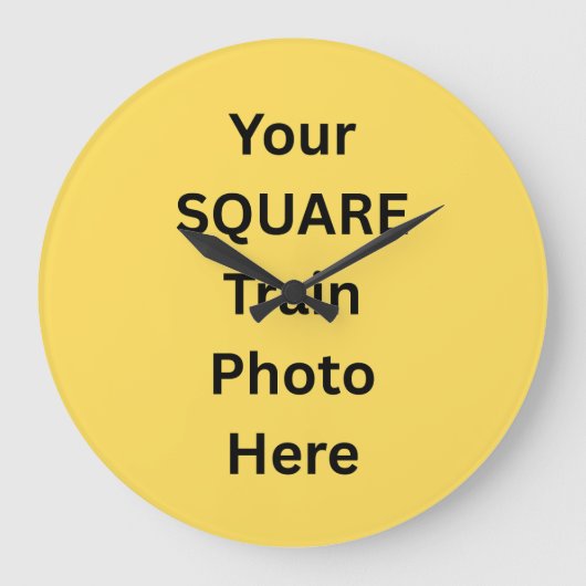 Your Square Train Photo  ラージ壁時計 (正面)