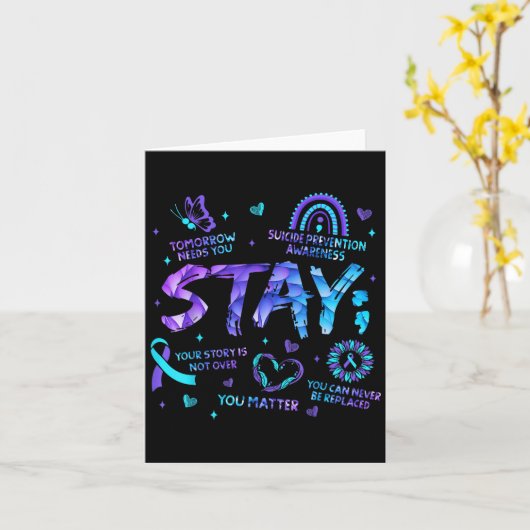 Your Story Is Not Over Stay Suicide Prevention Awa カード (黄色い花)