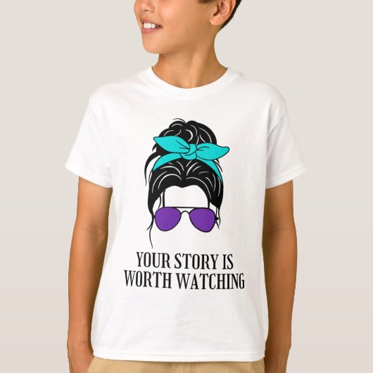 Your Story Is Worth Watching Suicide Prevention Aw Tシャツ (正面)